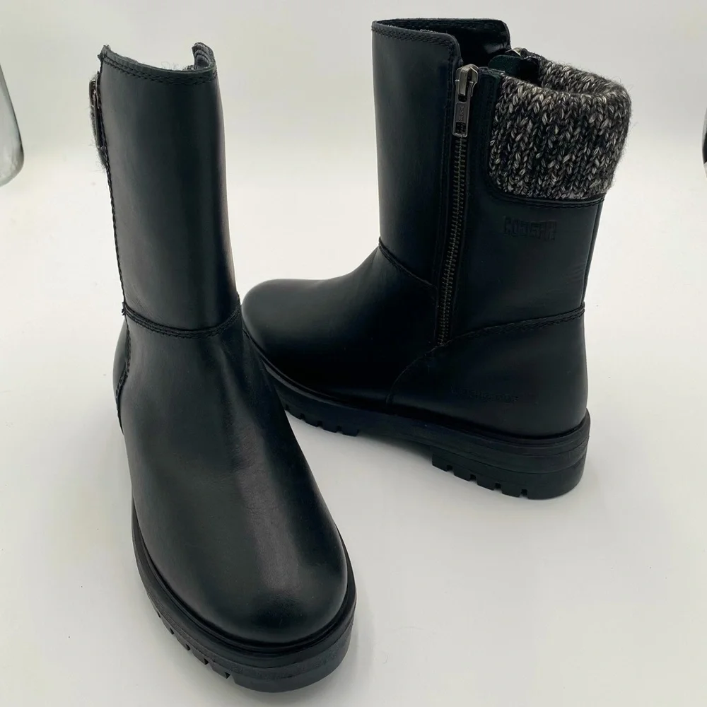 Cougar Women's Neptune Waterproof Knit Winter‎ Boots Black White Size 7 (NWOT)